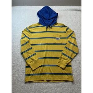 The Hundreds Shirt Mens S Stripped Rugby Hooded Pullover Skater Casual College